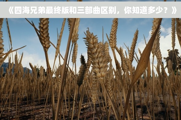 《四海兄弟最终版和三部曲区别，你知道多少？》