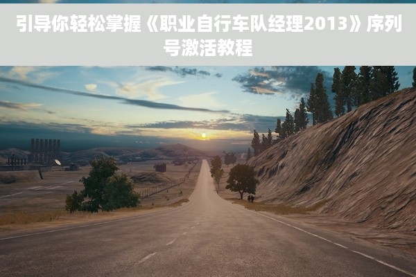 引导你轻松掌握《职业自行车队经理2013》序列号激活教程