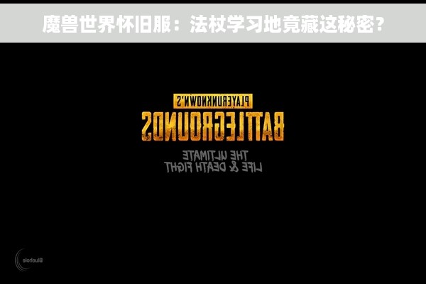 魔兽世界怀旧服：法杖学习地竟藏这秘密？