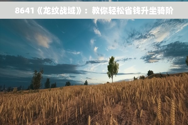8641《龙纹战域》：教你轻松省钱升坐骑阶