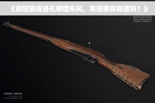 《疯狂猜成语孔明借东风，其答案你知道吗？》