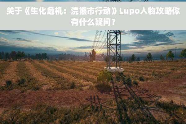 关于《生化危机：浣熊市行动》Lupo人物攻略你有什么疑问？