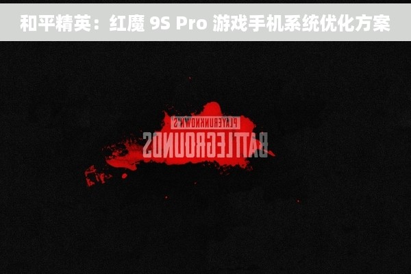 和平精英：红魔 9S Pro 游戏手机系统优化方案